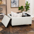 Mansfield Ottoman Ivory Pu