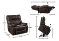 Recliner Chair With Phone Holder,Electric Power Lift Recliner Chair With 2 Motors Massage And Heat For Elderly, 3 Positions, 2 Side Pockets, Cup Holders Brown Faux Leather Power Remote Metal Primary Living Space American Design Eucalyptus Foam Bonded