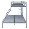 Twin Xl Over Queen Metal Bunk Bed With Ladder And Guardrails, Silver Expected Arrival Time: 9.7 Box Spring Not Required Twin Xl Silver Metal Metal