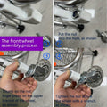 Grocery Laundry Utility Foldable Shopping Cart Trolley, Aluminum Alloy 8 Wheel Stair Climbing, Load Capacity 35L Silver Aluminium Alloy