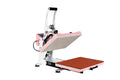 12X15 Semi Automatic Heat Press Machine With Auto Open And Slide Out Base Pink White Aluminium