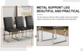 Table And Chair Set, Large Modern Rectangular Glass Table, Can Accommodate 6 8 People, Equipped With A 0.39 Inch Tempered Glass Tabletop And Mdf Table Legs.Paired With Comfortable And Soft Chairs. Black Mdf Glass