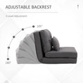 Homcom 2 In 1 Floor Lazy Sofa With 5 Position Adjustable Backrest, Dark Gray Dark Grey Linen