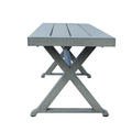 Modern Outdoor Aluminum Dining Bench, Dark Gray Dark Gray Aluminium