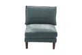 Contemporary 5Pcs Modular Sectional Set One Arm Chairs Armless Chair Ottoman L Shaped Sectional Mineral Morgan Fabric Grayish Primary Living Space Cushion Back Classic,Contemporary,Modern Modular