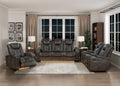 Luxury Comfort Modern Living Room Furniture 1Pc Power Reclining Sofa Premium Faux Leather Upholstery, Power Headrests, Led Light, Usb Ports, Power Outlets, Hidden Storage Brown Gray Faux Leather Wood Primary Living Space Luxury,Modern Plywood,Solid Wood