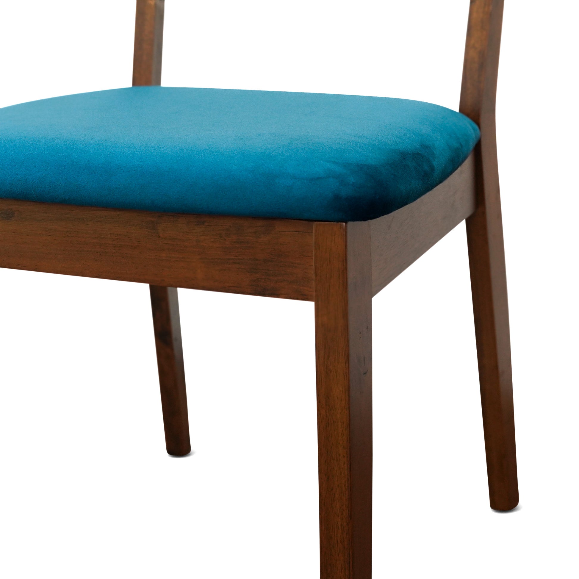 Kaden Navy Blue Velvet Dining Chair Set Of 2 Brown,Light Blue,Rustic Brown Solid Wood,Velvet