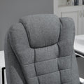 Vinsetto Executive Office Chair With Footrest, Linen Fabric Computer Chair Dark Grey Polyester