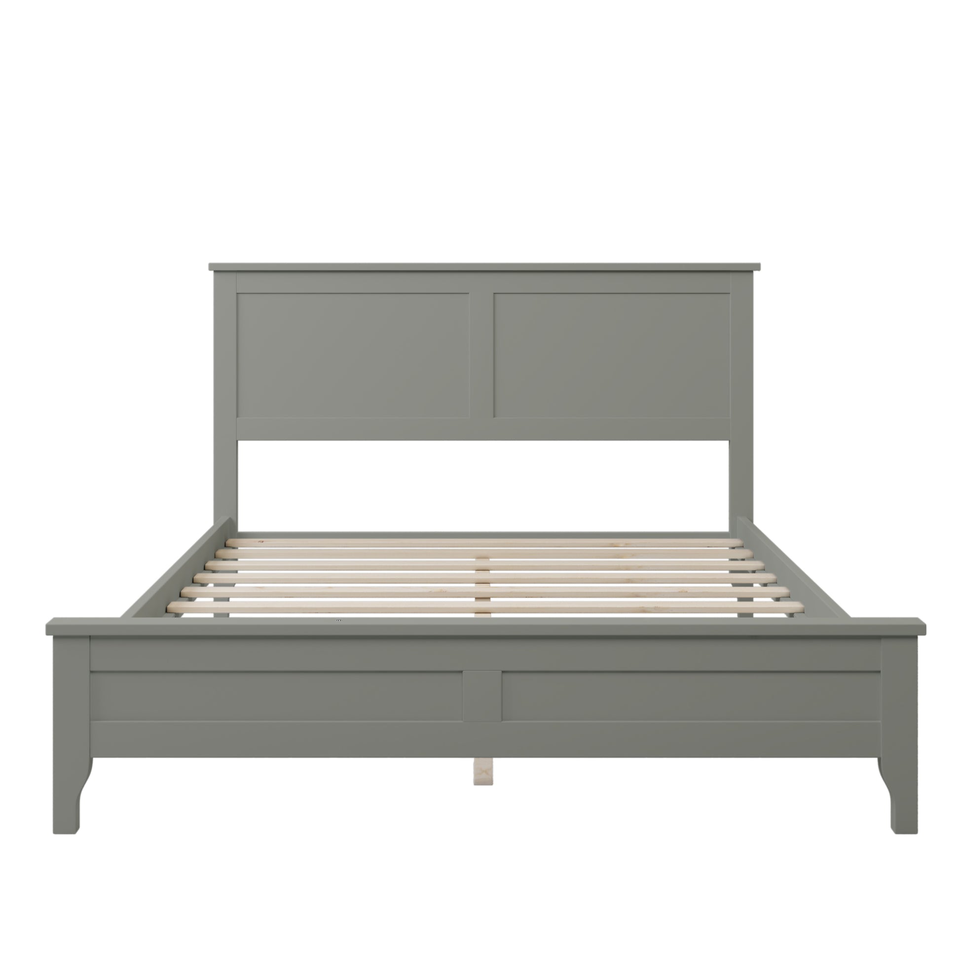 Modern Gray Solid Wood Full Platform Bed Old Sku:Wf283524Aae Full Gray Solid Wood