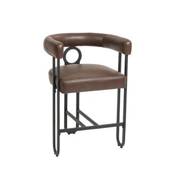 Coolmore Bar Stools Set Of 2, Modern Bar Stool With Back, Black Metal Frames, Upholstered Bar Stools For Kitchen Island, Pub, Club Dark Brown Pu Dark Brown Foam Pu Leather