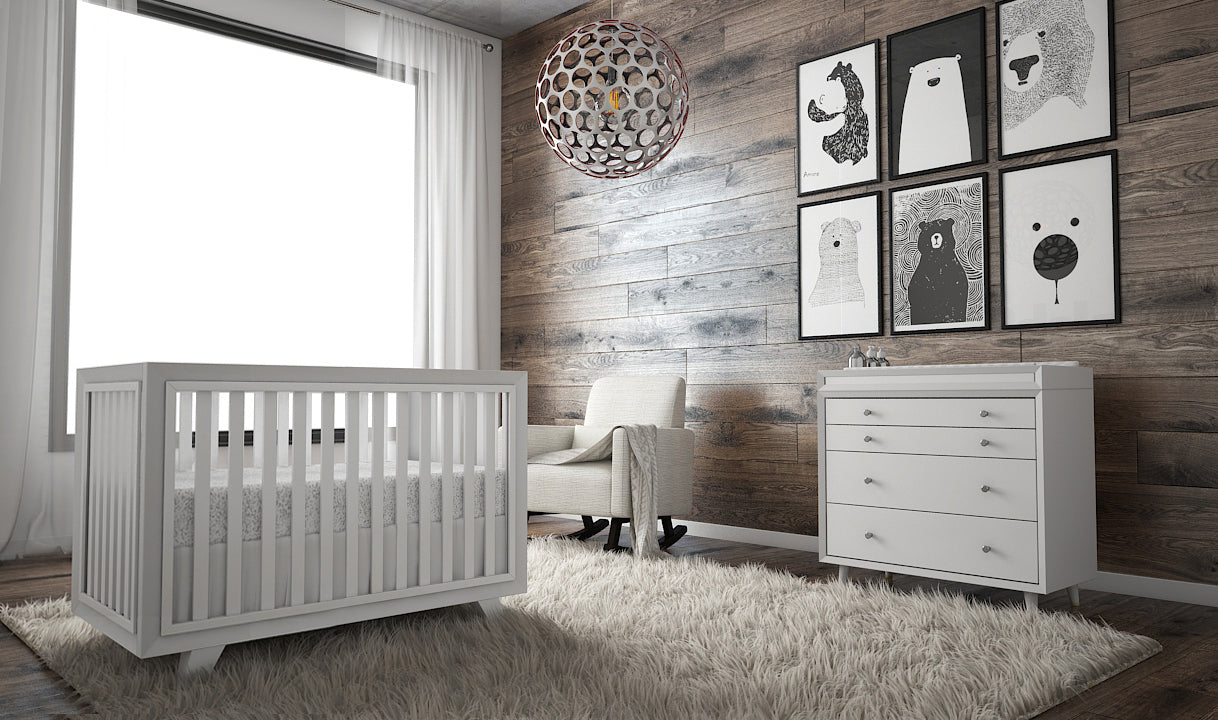 Wooster Convertible Crib In Pure White White Wood