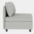 Armless Seat For Modular Sectional Sofa, Convertible Sofa Seat With Storage, Sleeper Sectional Sofa Set, Fabric Flexible Modular Combinations For Living Room 2Pcs Grey Fabric 2 Seat