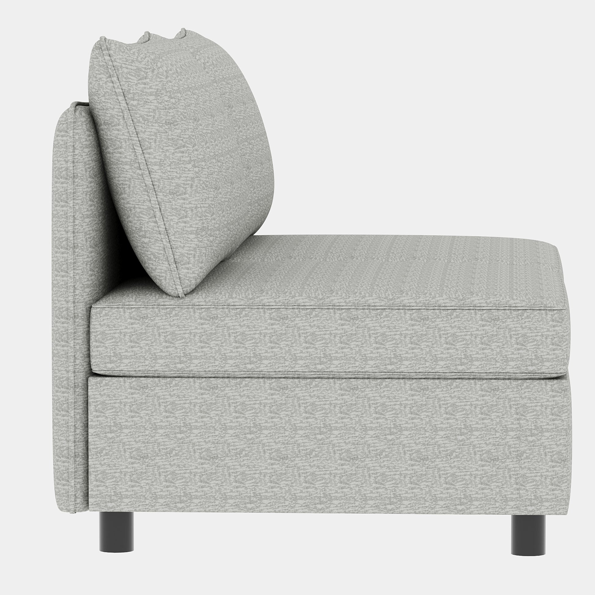 Armless Seat For Modular Sectional Sofa, Convertible Sofa Seat With Storage, Sleeper Sectional Sofa Set, Fabric Flexible Modular Combinations For Living Room 2Pcs Grey Fabric 2 Seat