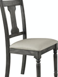 Wallace Tan Linen & Weathered Gray Finish Side Chair Set Of 2 Gray,Tan Linen,Synthetic Wood