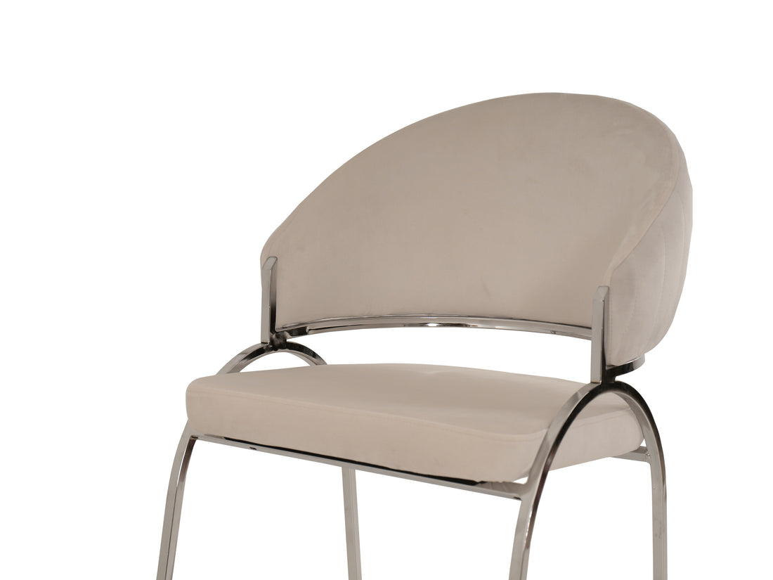 Ruby Modern & Contemporary Style Chair Made With Metal & Steel Legs In Beige Color Beige Primary Living Space Contemporary Plush Metal