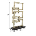 Jodie 23 Inch Metal Modern Accent Decor, Stacked Squares, Block Base, Gold Gold Wood Metal