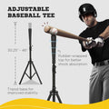 Soozier 17' X 5.5' Baseball Net With Strike Zone, Tee, Caddy, And Carry Bag For Pitching And Hitting, Portable Extra Large Softball And Baseball Training Equipment Black Steel