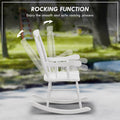 Outsunny Outdoor Wood Rocking Chairs Set Of 2, 350 Lbs. Porch Rockers With High Back For Garden, Patio, Balcony, White White Wood