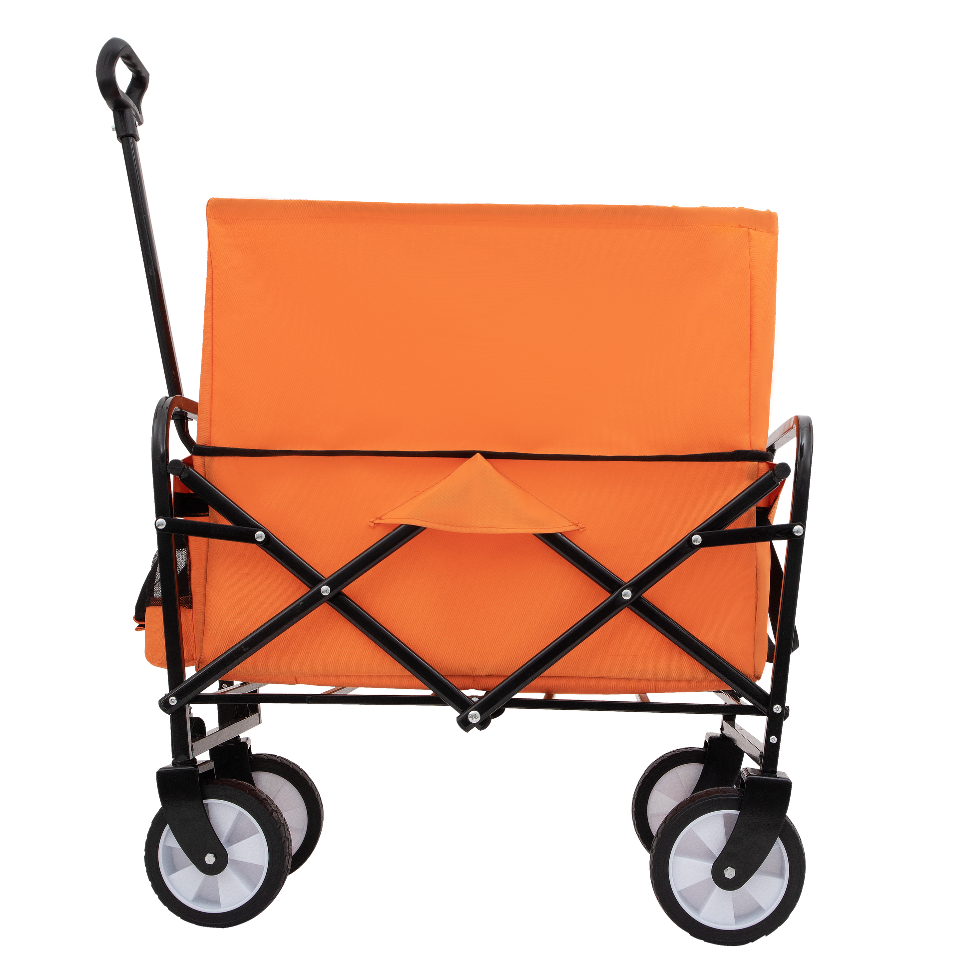 Minimeetall Strap Collapsible Foldable Wagon Cart Beach Wagon Heavy Duty Utility Cart Utility Wagon Grocery Cart For For Camping Shopping Sports Gardeing Fishing Supports 225Lbs Orange Orange Steel
