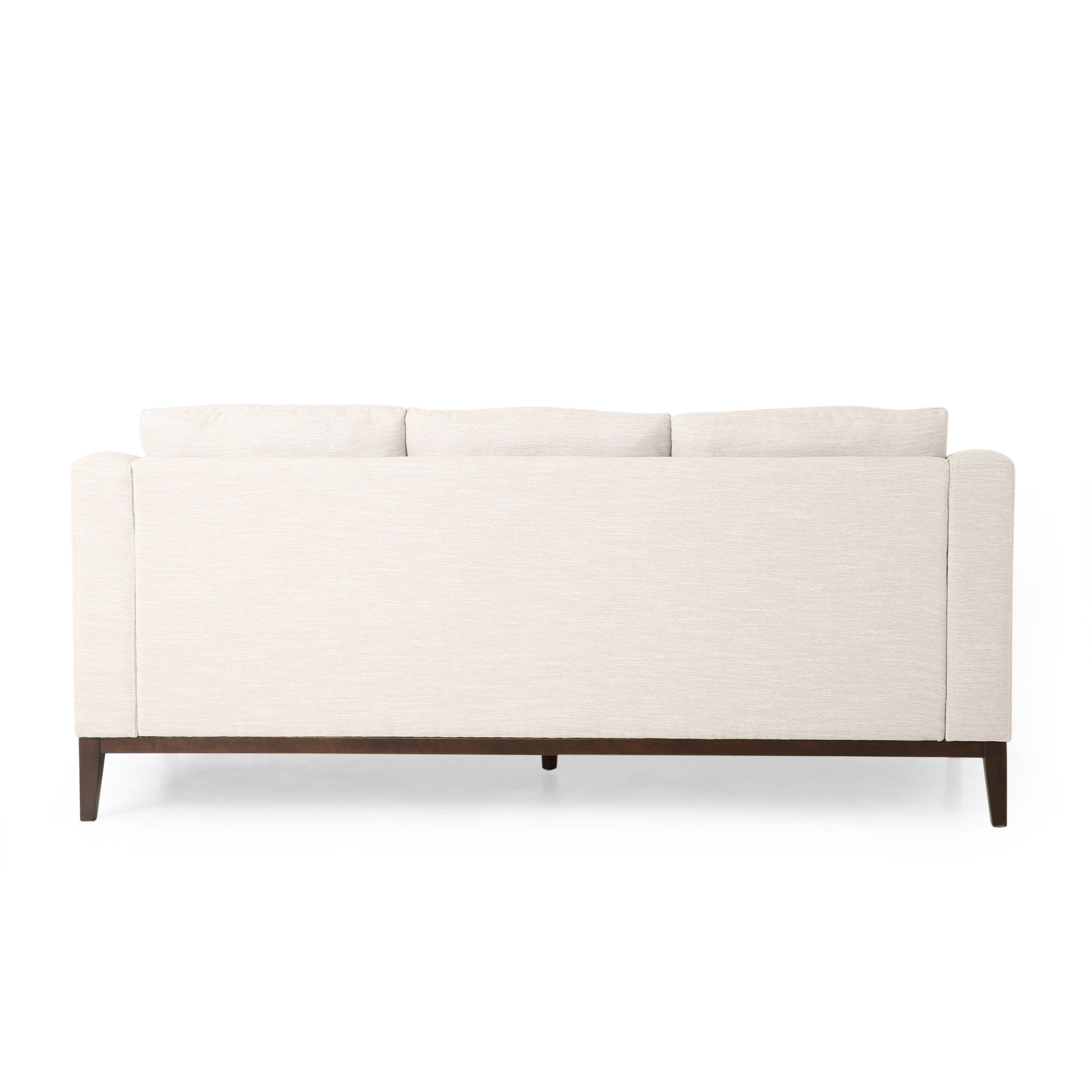 Mirod Comfy 3 Seat Sofa With Wooden Legs, Modern For Living Room And Study Beige Fabric 3 Seat