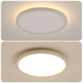 11.8 Inch Flush Mount Ceiling Light, 20W Led Nightlight Ceiling Light Fixture For Kitchen Bedroom Living Room White Abs