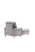 Modern Mid Century Indoor Oversized Chaise Lounger Comfort Sleeper Sofa With Soild Wood Legs Grey Foam 1 Seat