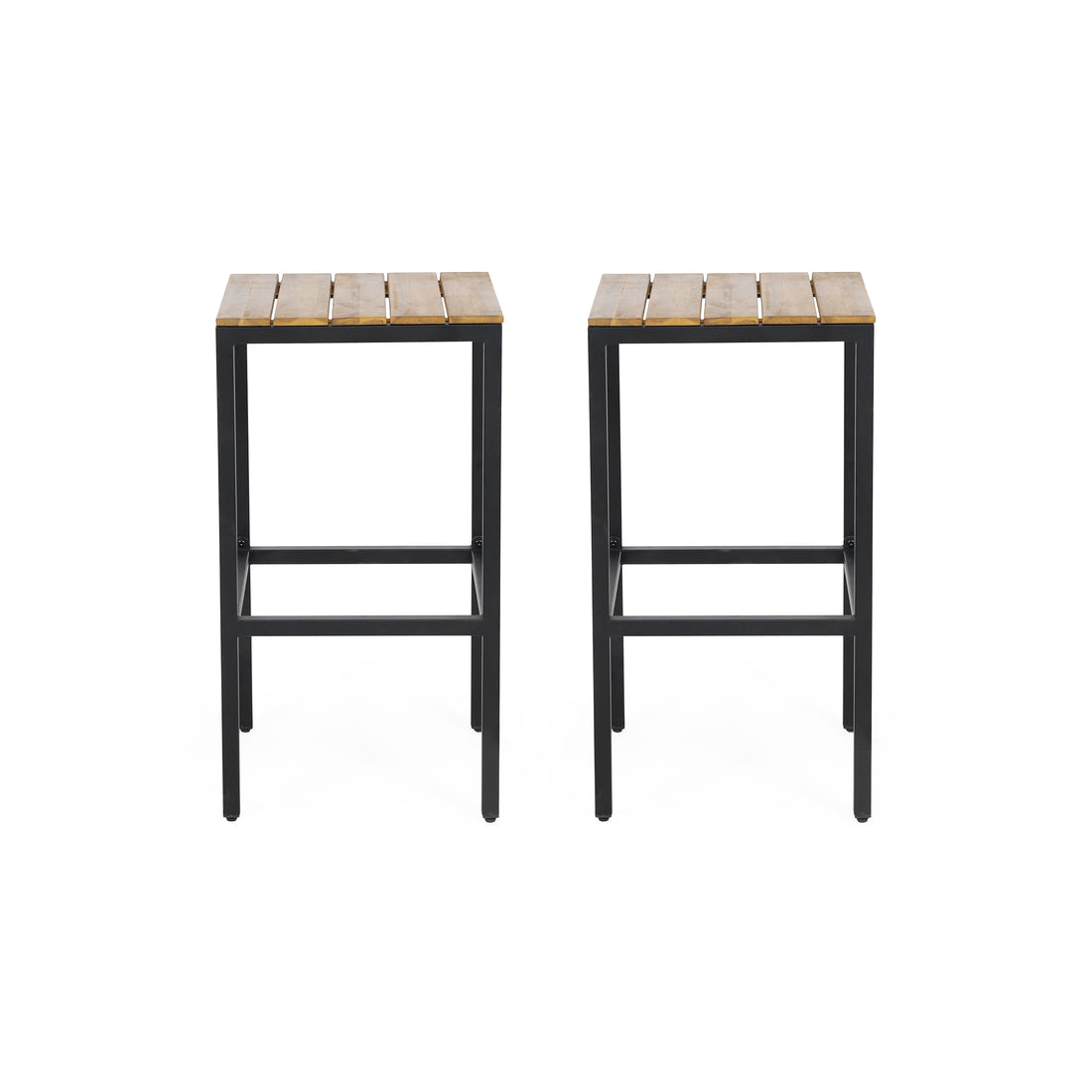 Ezra Barstool Teak Black Acacia Wood