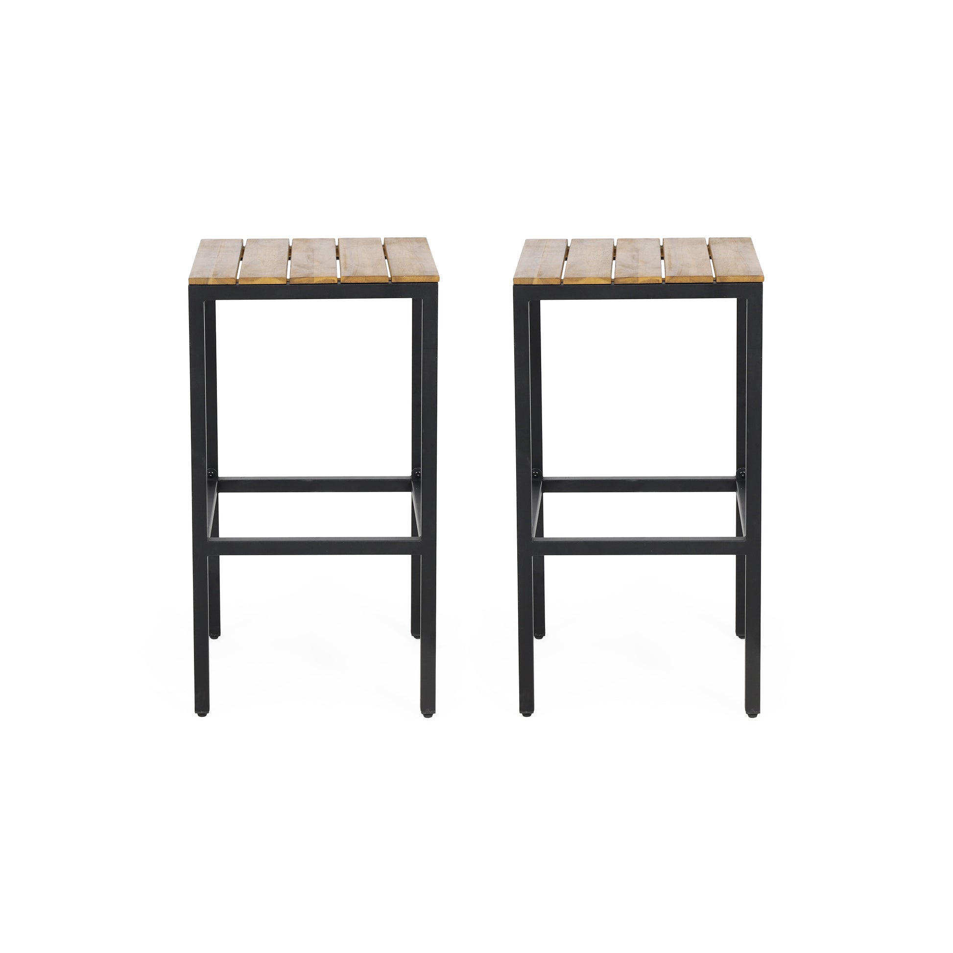 Ezra Barstool Teak Black Acacia Wood