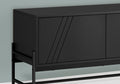 Tv Stand, 60 Inch, Console, Media Entertainment Center, Storage Cabinet, Living Room, Bedroom, Black Laminate, Black Metal, Contemporary, Modern Black 80 89 Inches Particle Board