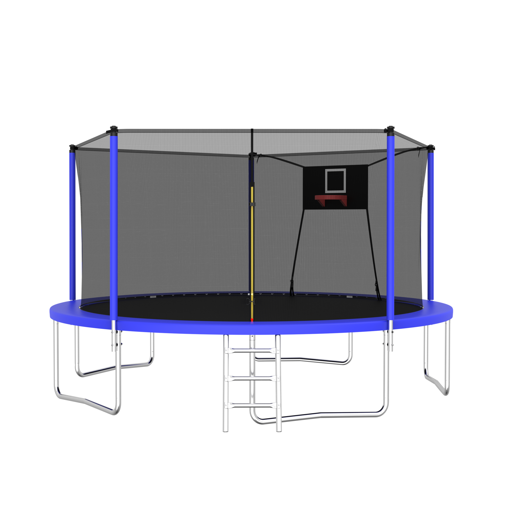 14Ft Trampoline Set With Swing,Sports Fitness Trampolines With Enclosure Net, Recreational Trampolines For Outdoor Indoor Blue Metal