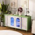 Dresser Drawer Cabinet,Bar Cabinet,Lockers,Sideboard,Buffet Sideboard,Buffet Service Desk,Storagecabinet,Changhong Glass Sliding Door, For Bedroom, Living Room, Kitchen Corridor, Color: Antique Green 5 Or More Spaces Barn Door Green Primary Living Space