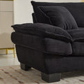 Corduroy Sofa Sleeper Couch Loveseat Sofa With Pillows Comfy Upholstered Deep Seat Sofa For Bedroom,Living Room,Apartment,Office,Dorm Black Corduroy Black Foam Upholstered 2 Seat