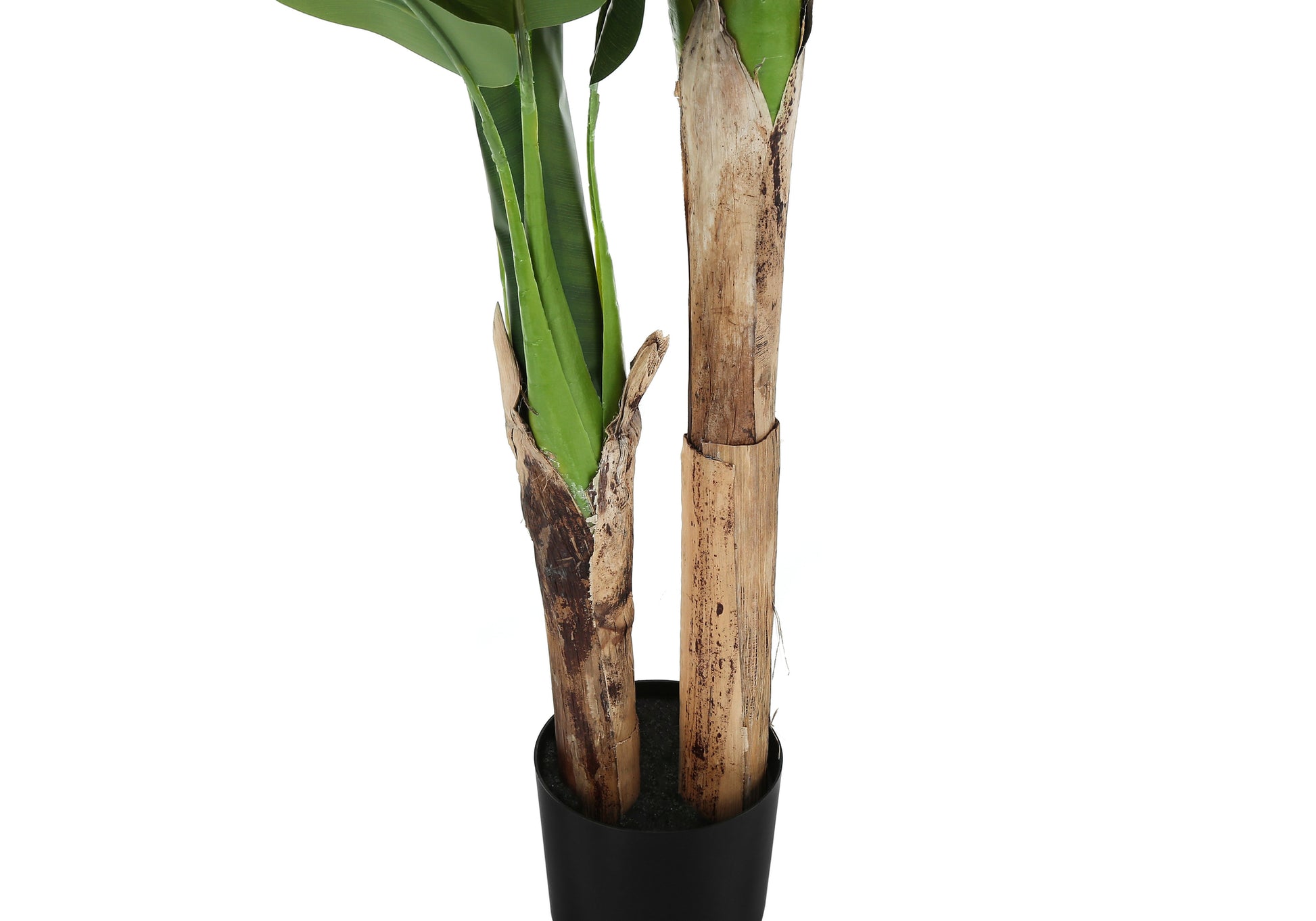 Artificial Plant, 55" Tall, Banana Tree, Indoor, Faux, Fake, Floor, Greenery, Potted, Real Touch, Decorative, Green Leaves, Black Pot Green Plastic