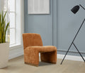 Comfy Accent Chair, Upholstered Slipper Chair, Armless Chair With Wood Legs And Soft Fabric For Living Room, Bedroom, Orange Orange Foam Wood Fabric