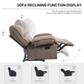 Oversized Manual Recliner Chair Sofa For Living Room Brown Velvet Manual Handle Metal Primary Living Space Soft Cushion Back Heavy Duty American Design,American Traditional,Classic Pillow Top Arms Foam Velvet