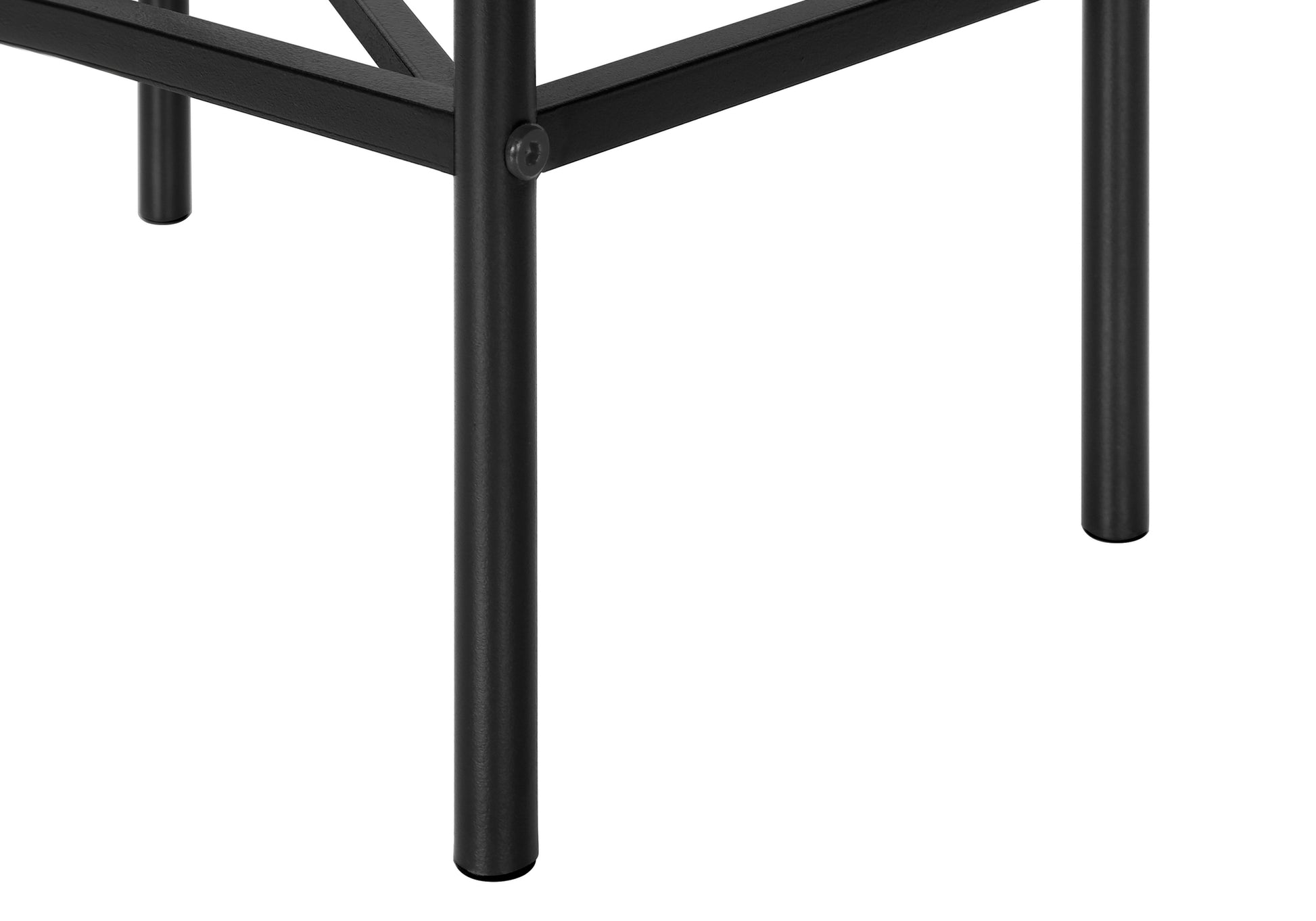 Accent Table, Side, End, Narrow, Small, 2 Tier, Living Room, Bedroom, Black Laminate, Black Metal, Contemporary, Modern Black Particle Board