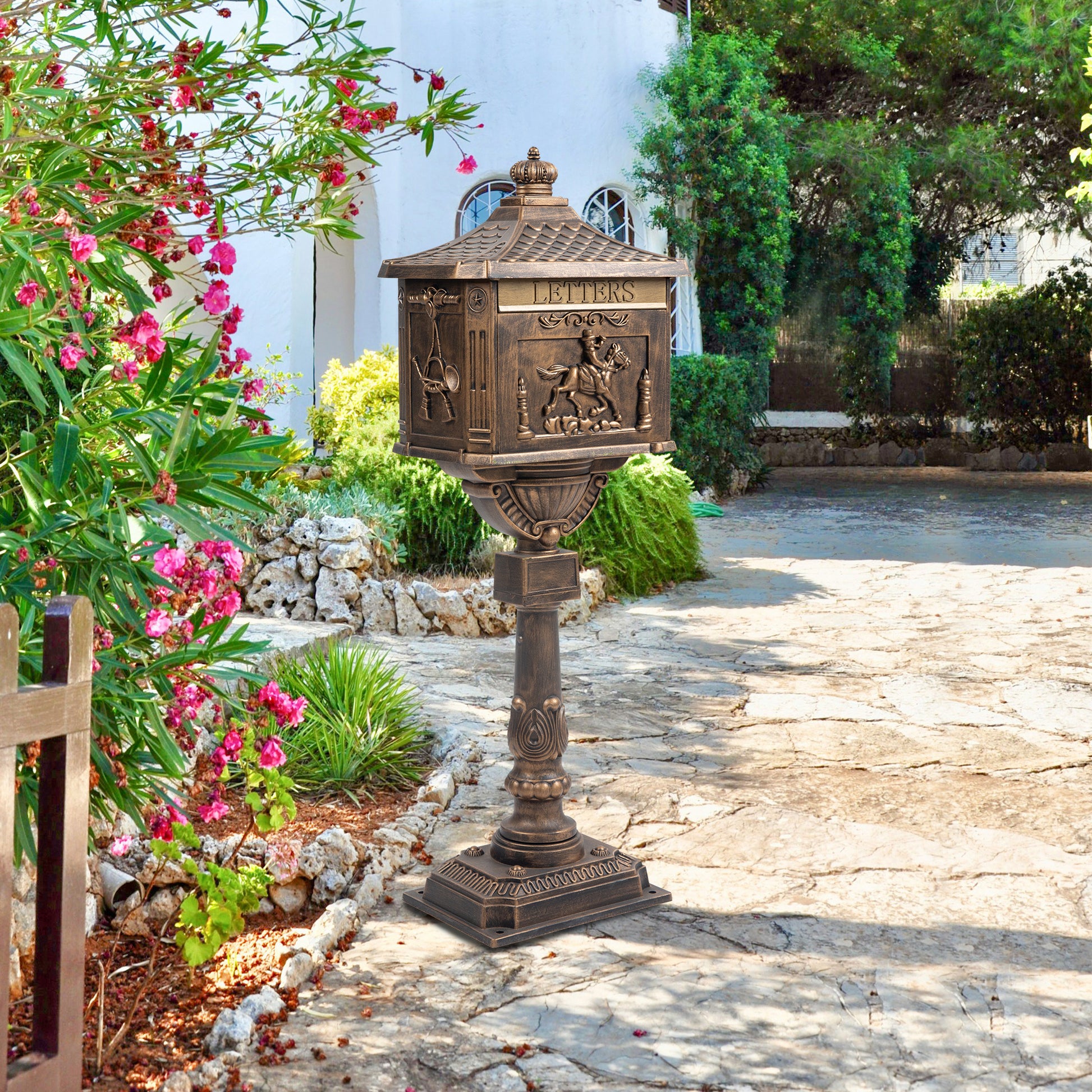 Polar Aurora Mailbox Cast Aluminum Bronze Mail Box Postal Box Security Heavy Duty Bronze Aluminium