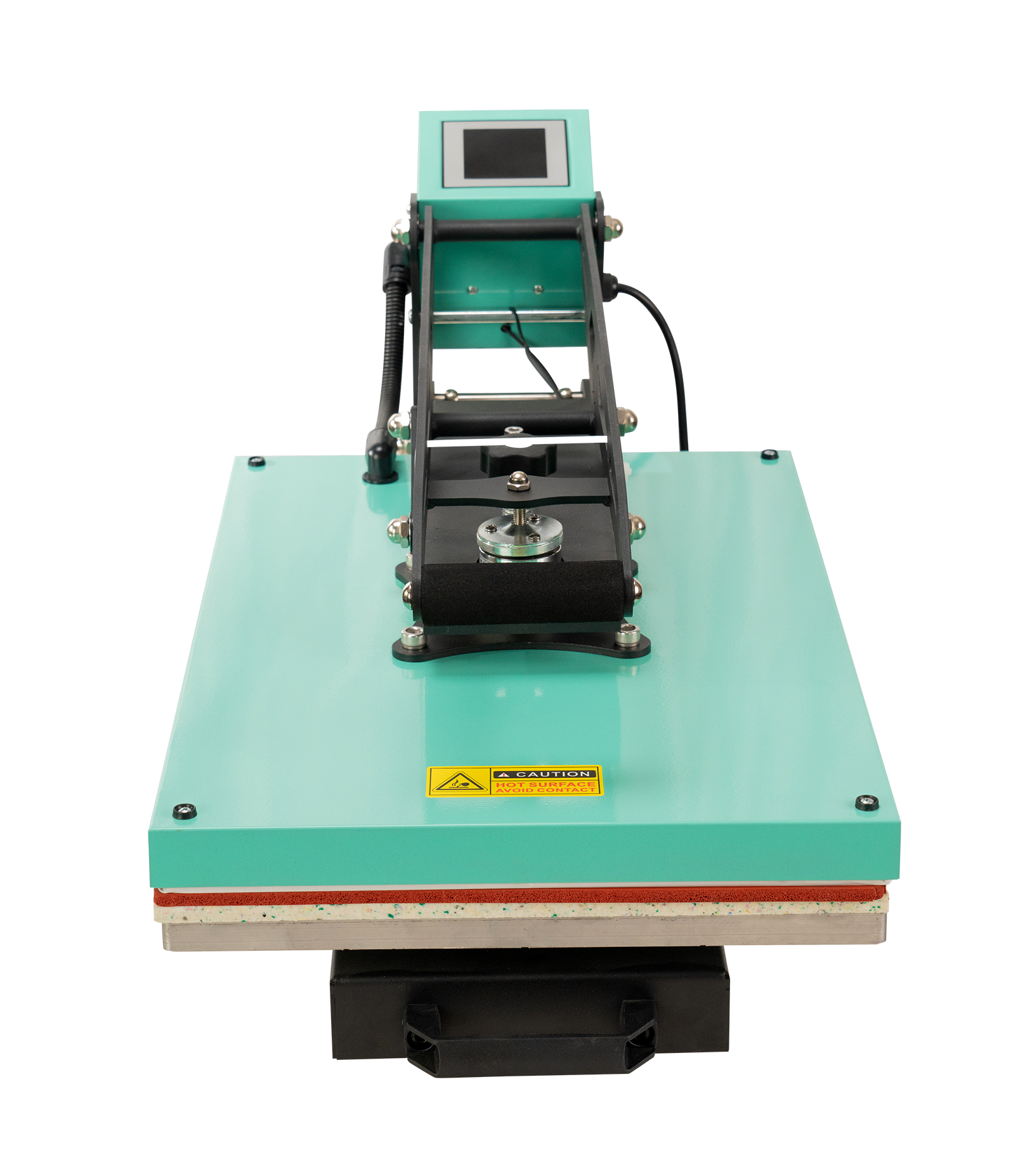 16X24 Semi Automatic Heat Press Machine With Auto Open And Slide Out Base Black Green Aluminium