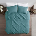 3 Piece Quilt Set Teal King Cal King King Teal Microfiber