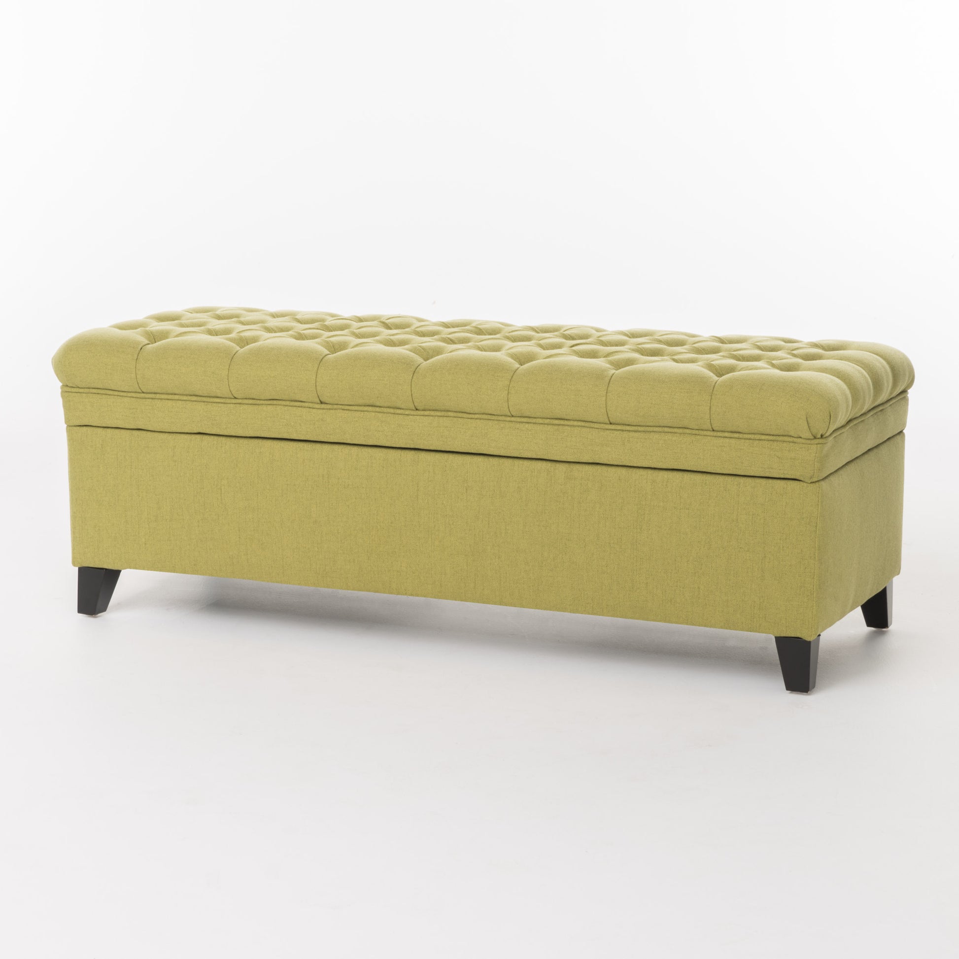 Juliana Storage Ottoman Green Fabric