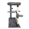 Double Level Cat Tree Stand House Furniture Kittens Activity Tower Posts Kitty Pet Play House Dark Gray Dark Gray Particle Board