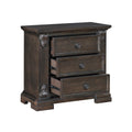 Elegant Design 3 Drawers Nightstand Traditional Vintage Bedroom Furniture 1Pc Espresso Finish Espresso 3 Drawers Bedroom Traditional,Vintage Drawers Wood