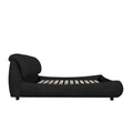 King Size Upholstered Platform Bed With Oversized Padded Backrest, Thickening Pinewooden Slats And Solid Wood Leg,Black Box Spring Not Required King Black Wood Pine Polyester Solid Wood