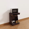 Utility Cart Microwave Cart Kitchen Cart Computer Cart One Gliding Shelf Two Shelves Rounded Corners Mobile On Rolling Castor Wheels Red Cocoa Espresso Color Espresso Particle Board Mdf