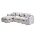 Sofa Deep Seat Sofa 3 Seater For Living Room Oversized Comfy Sofa L Shape Sofa Couch With Chaise Home Furniture Sleeper Sectional Sofa For Apartment, Office Left Hand Facing Grey Foam 3 Seat