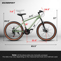 A24301 Ecarpat Mountain Bike 24 Inch Wheels, 21 Speed Mens Womens Trail Commuter City Mountain Bike,High Carbon Steel Frame Disc Brakes Thumb Shifter Front Fork Bicycles Cycling Green Without Durable Garden & Outdoor Classic Multifunctional Polyurethane