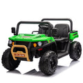 24V Xxxl Kids Ride On Utv W Parents Remote Control,Two Seater,Automatic Tipping Bucket,Rear Wheel Suspension,Slow Start,Portable Handle,Safety Belt,Led Light,Usb,Mp3,Bluetooth,Horn For Kids Aged 3 8. Green 50 99 Lbs Polypropylene