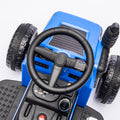 12V Kids Ride On Electric Tractor Black Knight,Kids Ride On Toy.2Wd,Non Skid Tires, Steering Wheel, Foot Pedal,With Removable Storage Tug,Light,Bluetooth,Music,Mp3,Usb,Power Display For Kids Aged 3 . Blue 50 99 Lbs Polypropylene