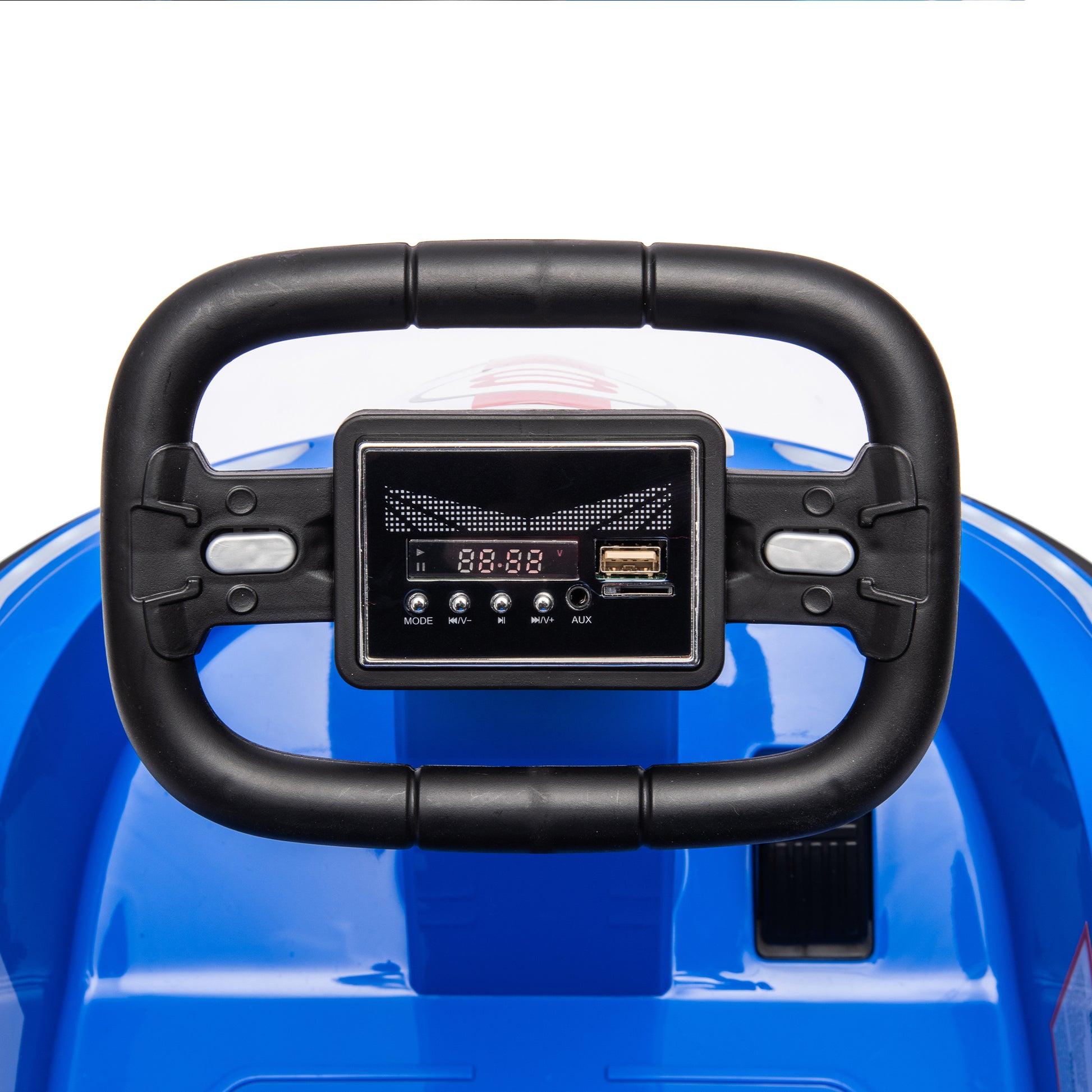 6V Kids Ride On Electric Go Kart Bumper Car W Parents Remote Control,Three Speed Adjustable,Led Lights,Horn,Bluetooth,Player&360 Spin,Vehicle Body With Anti Collision Padding For 18M . Blue Polypropylene