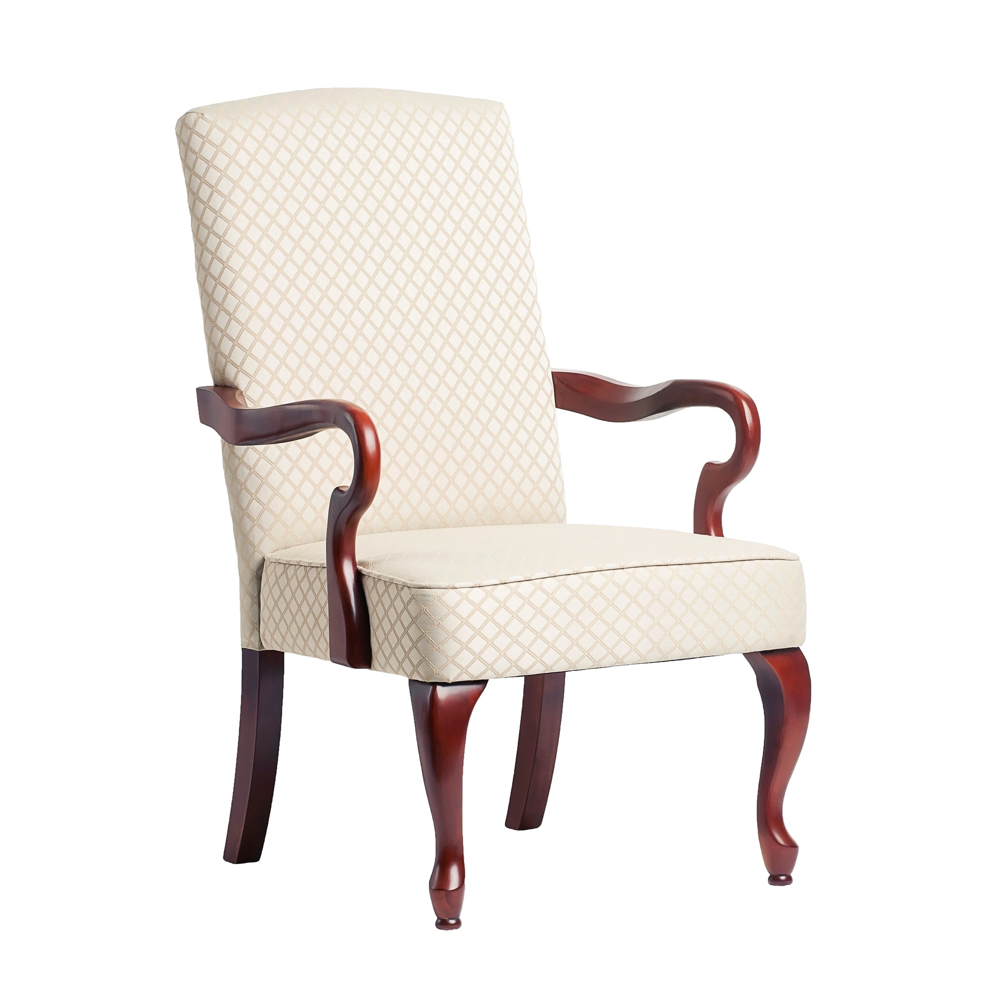 Delaney Beige Gooseneck Arm Chair Beige Foam Wood Fabric